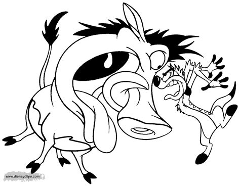 lion king pumba coloring pages
