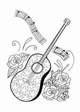 Coloring Music Pages Adult Book Adults Guitar Colouring Color Favecrafts Sheets Printable Themed Da sketch template