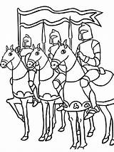 Ritter Chevaliers Ausmalen Chevalier Ausmalbilder Combat Coloriages Cavaleiros Caballeros Playmobil Colorier Medievales Horse Armada Knights Chateau Hellokids Fort Caballero Cavalos sketch template