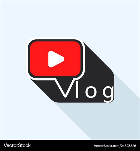 modern vlog logo flat style royalty  vector image