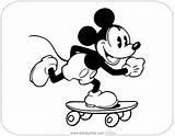Classic Disneyclips Skateboarding sketch template