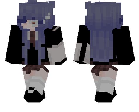 cute blue haired girl minecraft pe skins