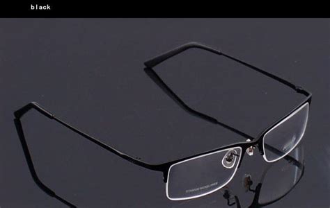 Pure Titanium Half Rim Optical Eyeglasses Frame Luxury Mens Rx Glasses
