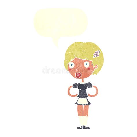 Cartoon Woman In French Maid Outfit With Speech Bubble