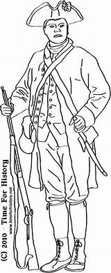 Revolutionary Colonial Soldiers sketch template