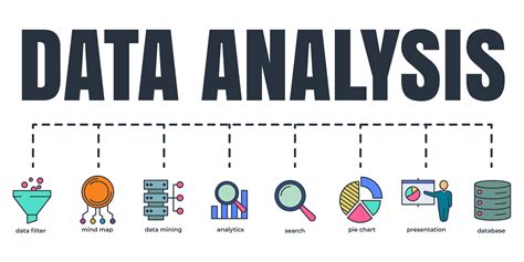 gegevensanalyse banner web icon set analytics zoeken datamining