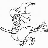 Witch Coloring Pages Cartoon Halloween Getcolorings Print sketch template