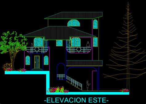 terraced houses  garage  dwg plan  autocad