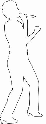 Karaoke Silhouettes Outline Coloring Pages sketch template