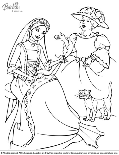 barbie coloring picture cat coloring page coloring books cartoon