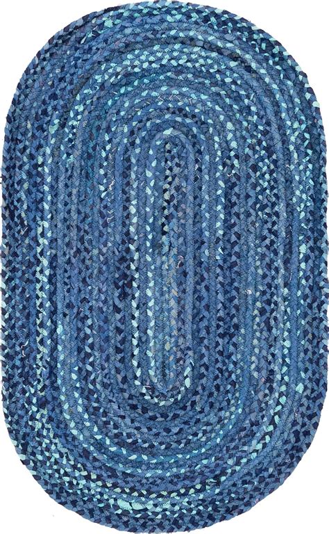 blue     braided chindi oval rug rugscom