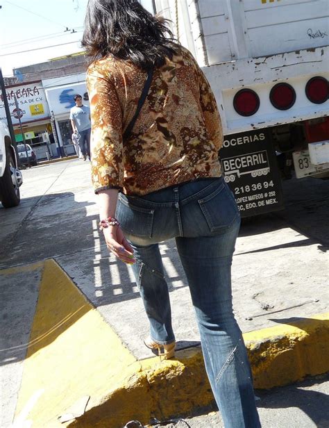 mature latina booty in tight jeans candid shiny