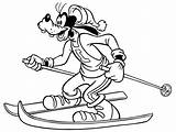 Goofy Skiing Nartach Charakter Skifahren Narty Kolorowanka Vektoren Zimie Druku Ellens Kolorowanki sketch template