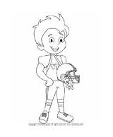 Coloring Characters Rugby Player Pages sketch template