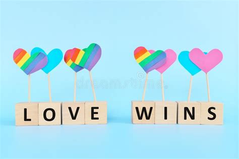 Lgbt Or Lgbtq Love Wins And Same Sex Marriage Concept Two Rainbow