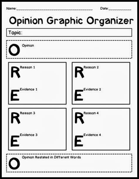 crystals classroom january  opinion writing graphic organizer