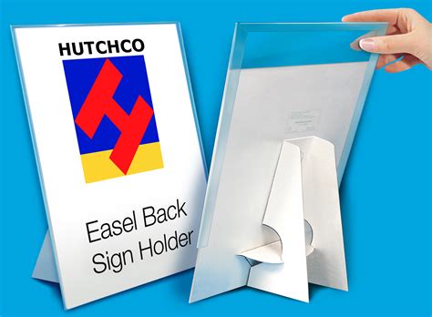 easel  sign holders cardboard displays  clear cover hutchco