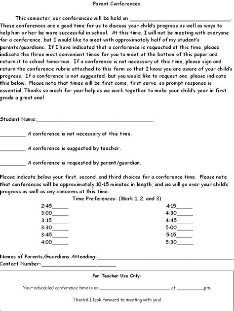parent conference request letter template   greatest news