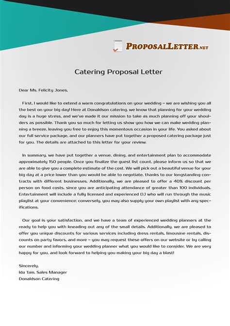 catering services food proposal letter sample hq template documents