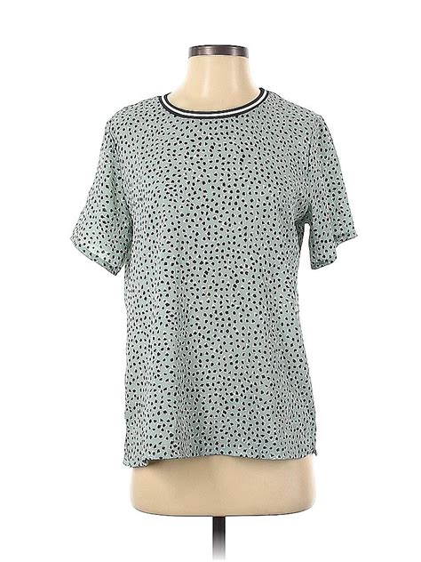 costes basic short sleeve blouse blue tops size small   basic shorts blue tops