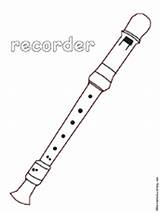 Recorder Coloring Instruments Music Musical Printable Enchantedlearning Printout Worksheet sketch template