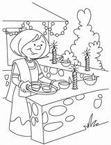 Diwali Coloring Pages Kids Festival Drawing Happy Colouring Sketch Deepavali Thailand Sheets Printable Easy Drawings Painting Sketches Children Light Clipart sketch template