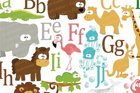 english animal alphabet animal abc wall decor  kids