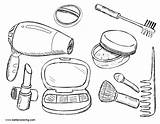Coloring Pages Makeup Kit Printable Template sketch template