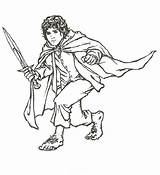 Senhor Anéis Imprimir Colorir Frodo Bilbo sketch template