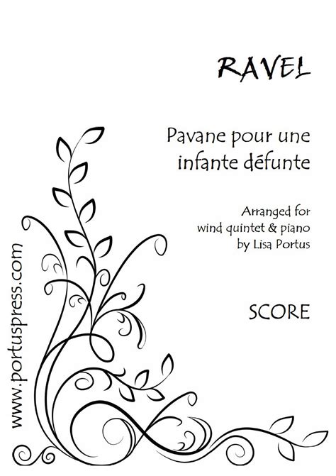 ravel pavane pour une infante defunte wind quintet piano portus press
