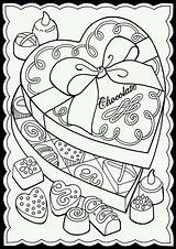 Coloring Pages Candy Valentine Chocolate Valentines Color Colouring True Sheets Adult Box Books Dover Printable Publications Pastry Mandala Digital Book sketch template