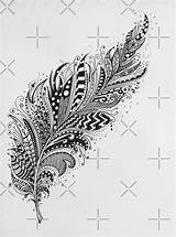 Zentangle Feather sketch template