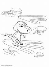 Dinosaur Coloring Pages Explores Buddy Footprint Printable Train Animated Series sketch template