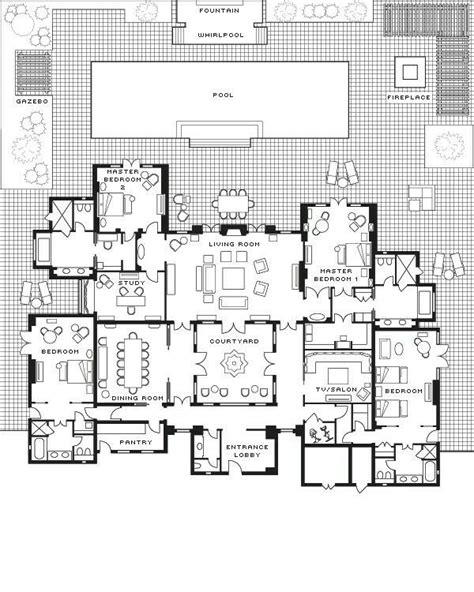 pin  anna bravo  home decor courtyard house plans floor plans house plans mansion