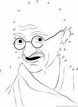 Gandhi Mahatma Dots Outline Kids Jayanti Worksheet Sketch Connect Dot Drawing Template Coloring Paintingvalley Email Clip Collection sketch template