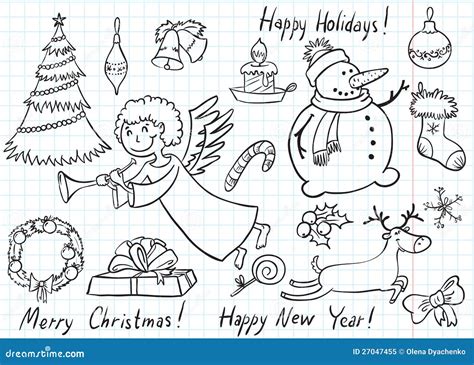 christmas doodles royalty  stock photo image