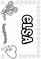 Elsa Coloring Name Pages Color Hellokids Print Online Popular Girls sketch template