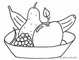 Fruit Bowl Coloring Printable Obstschale Pages Artus Pdf sketch template