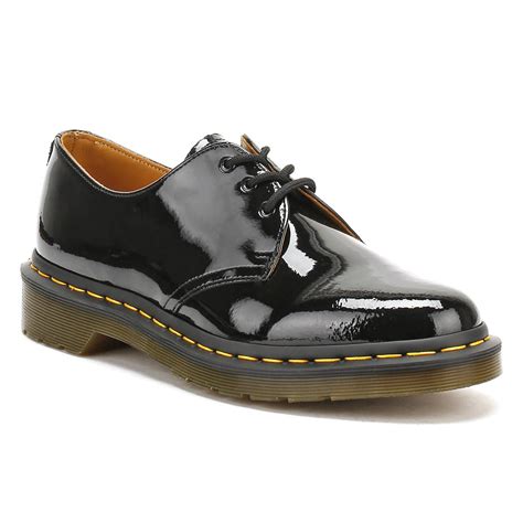 dr martens leather  patent lamper  eye shoes  patent black black save  lyst
