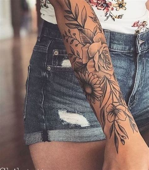 Flower Tattoo Sleeve For Women Design Ideas [33] Wagepon Ideas