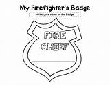 Badge Fire Preschool Safety Printables Firefighter Coloring Badges Booklet Template Fireman Print Printable Chief Name Pages Department Truck Birthday Helpers sketch template