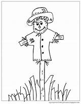 Coloring Fall Pages Scarecrow sketch template
