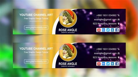 artist youtube channel art design  psd graphicsfamily