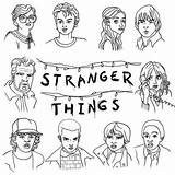 Stranger Things Coloring Printable Pages Cast Print sketch template