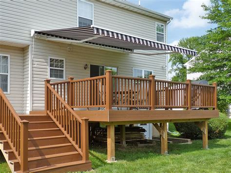 ways   improve backyard deck ideas deck awnings retractable awning patio patio awning