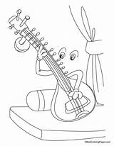Sitar Coloring Pages sketch template