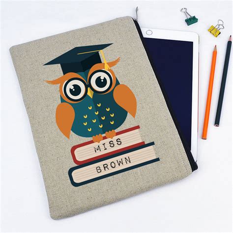 personalised owl teacher tablet case  andrea fays notonthehighstreetcom