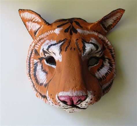 bengal tiger mask unique mask animal mask paper mache wearable