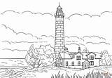 Coloring Lighthouse Michigan Sable Pages Point Big Ludington Printable Cape Lighthouses Hatteras Drawing Template Sketch Templates sketch template