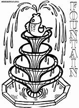 Fountain Coloring Designlooter Colorings Pages 54kb 1000px sketch template